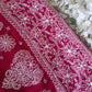Wine Sanah Handcrafted Lucknowi Chikankari Saree