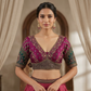 Wine Padmavati Heavy Embroidered Bridal Blouse