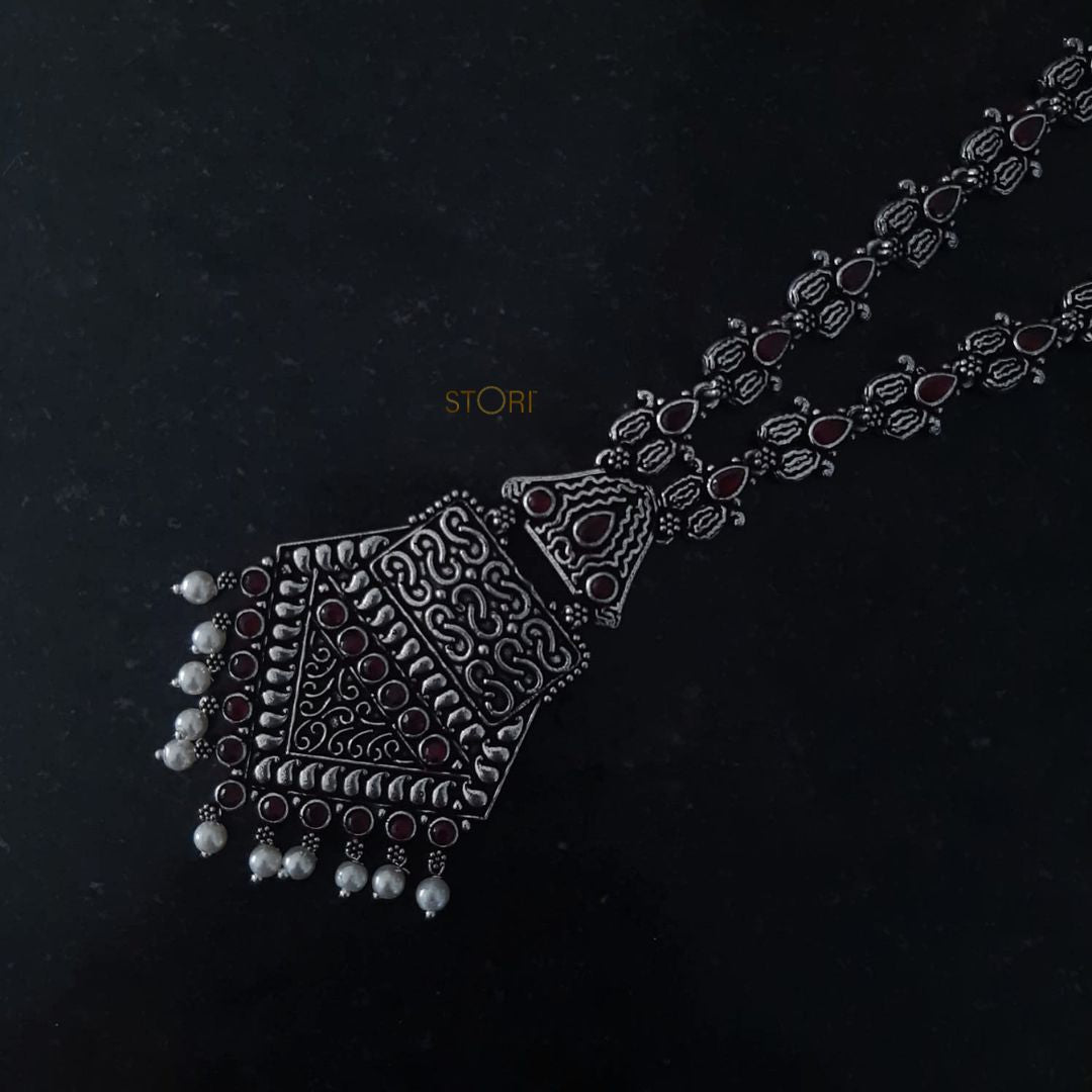 Yashaswi Monalisa Stone Oxidised Necklace Set