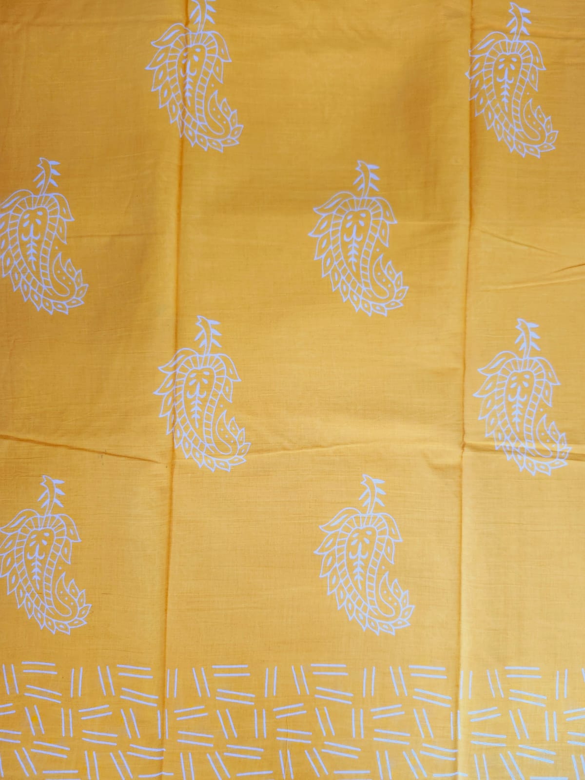Yellow & Purple Handloom Cotton Mulmul Saree