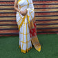 Yellow Tie-n-Dye Checks Handloom Cotton Mulmul Saree