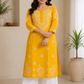 Zaarah Mango Yellow Handcrafted Soft Modal Cotton Chikankari Kurti