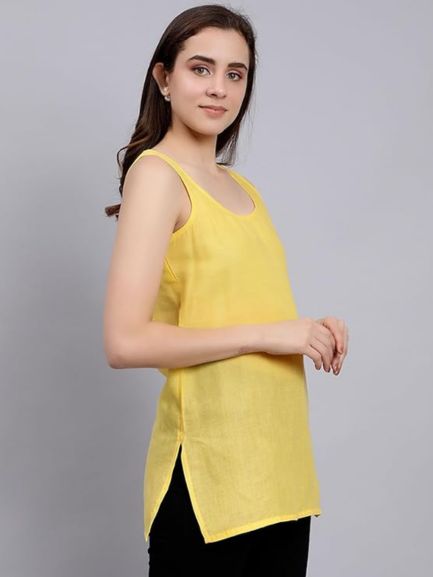 Yellow Cotton Short Inner Slip