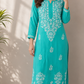 Zaarah Mint Green Handcrafted Soft Modal Cotton Chikankari Kurti