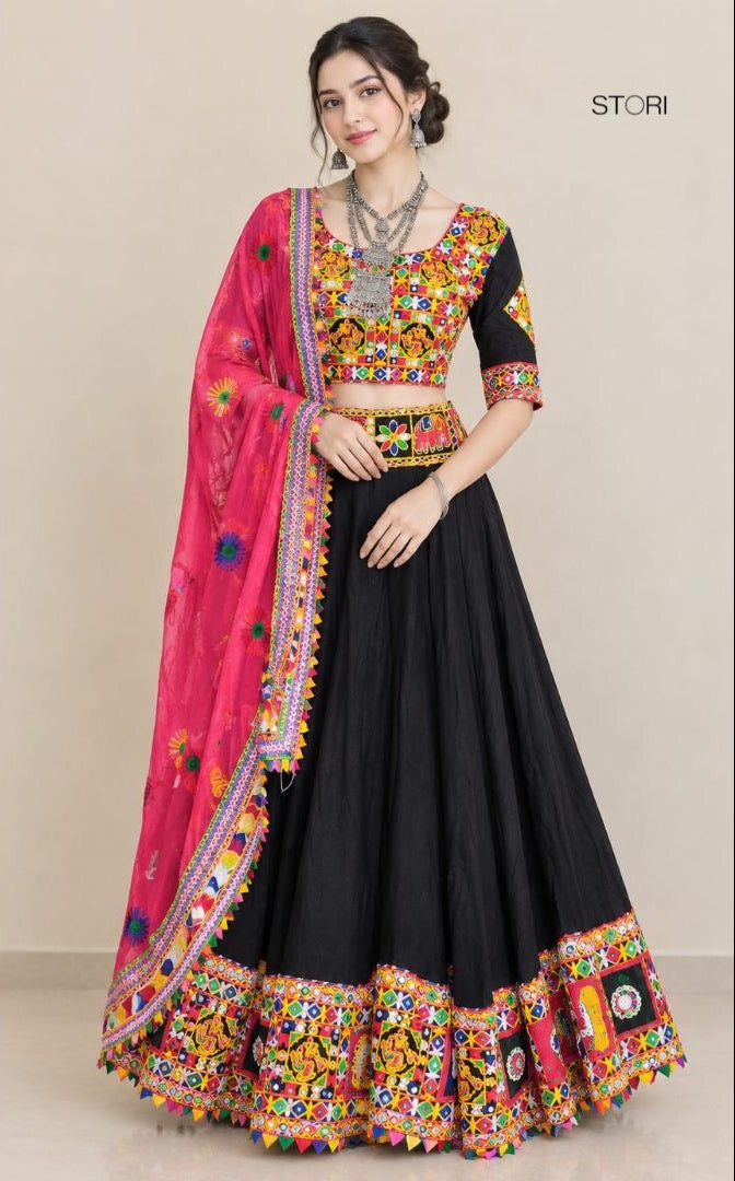 STORI Black Lehenga choli set 