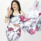BHAGYASHREE in Lotus Print Satin Crepe Silk Saree