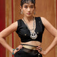STORI Black Munga Silk Saree
