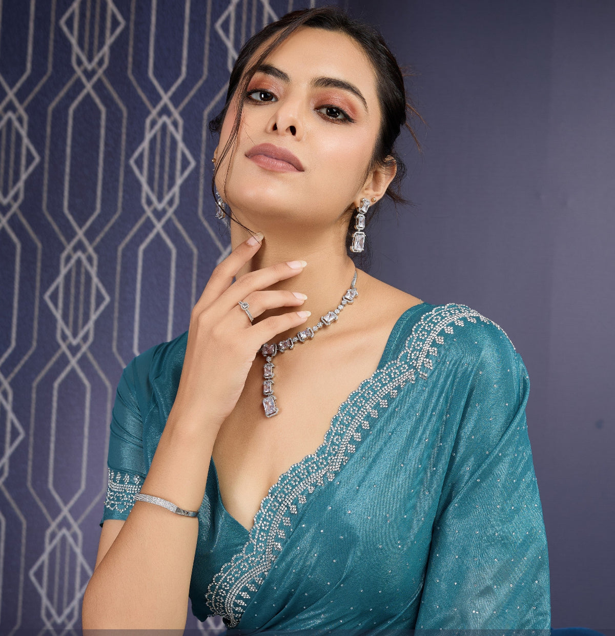Buy  Blue Partywear Sarees Online at STORI
