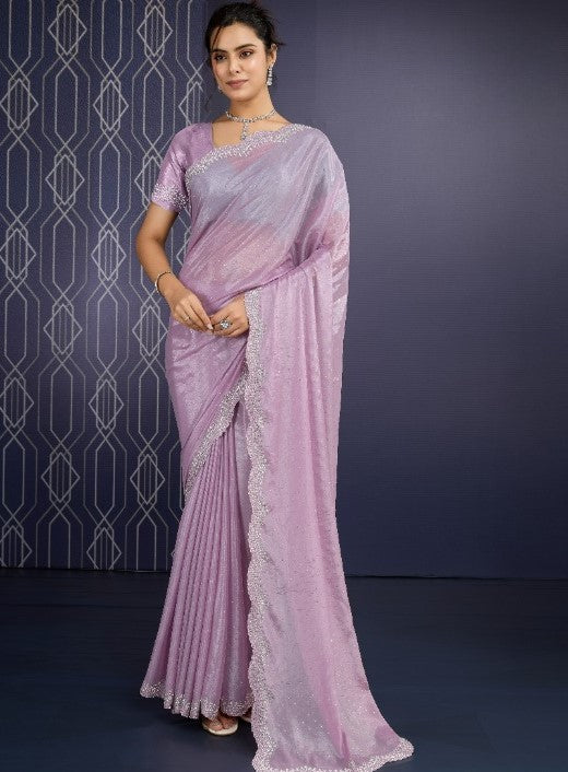 Buy Pink Partywear Sarees Online at STORI