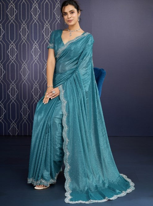 Buy  Blue Partywear Sarees Online at STORI