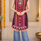 Navratri Dark green kurta with flared skirt