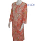 Floral Peach Cotton Mulmul Chikankari Kurti
