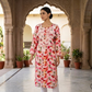 Light Pink Floral Printed Soft Rayon Chikankari Kurti