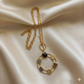 Round Raw Stone Long Statement Necklace Set