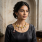 Kiyara raw stone  Statement Necklace Set With Dangling Earrings