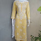 Niha Butter Yellow Soft Cotton Mulmul Chikankari Kurti & Palazzo Set