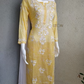 Niha Butter Yellow Soft Cotton Mulmul Chikankari Kurti & Palazzo Set