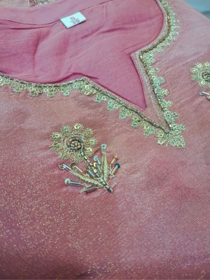 Rose Gold Shimmer Silk Suit Set