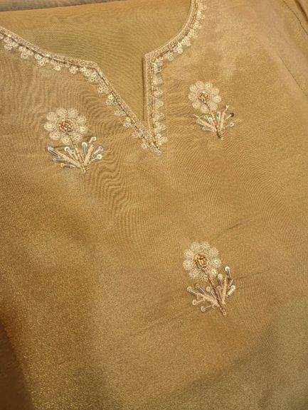 Bronze Shimmer Silk Suit Set