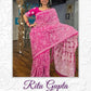 Rani Pink Noor Full Jaal Hand Embroidered Lucknowi Chikankari Saree