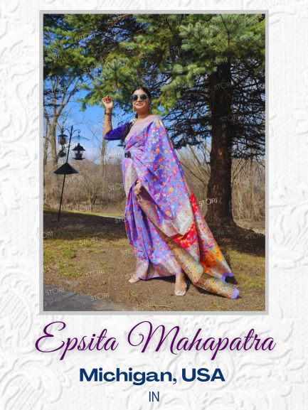 Heather Purple Kashmiri Kani Jamewar Saree