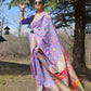 Heather Purple Kashmiri Kani Jamewar Saree