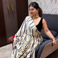 Ria Kriplani in Tisha Printed Stripes Satin Crepe Silk Saree