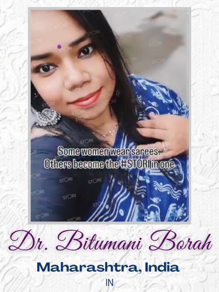 Indigo Blue Sitaar Printed Handloom Cotton Mulmul Saree