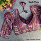Red Jacquard Silk Long Sleeved Vintage Blouse