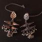 Varisa Oxidized Earrings With Black Polish