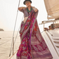 Pink Floral Soft Georgette Saree