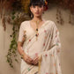 Ivory White Munga Cotton Silk Saree