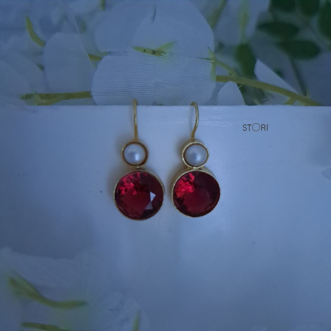 Zenaida Fresh Water Pearl & Stone Drop Earrings