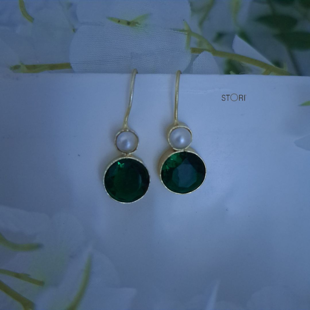 Zenaida Fresh Water Pearl & Stone Drop Earrings