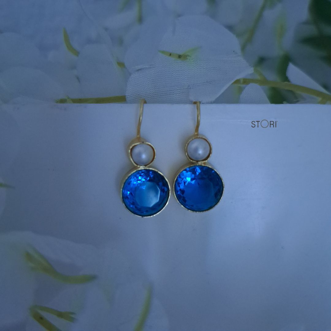 Zenaida Fresh Water Pearl & Stone Drop Earrings