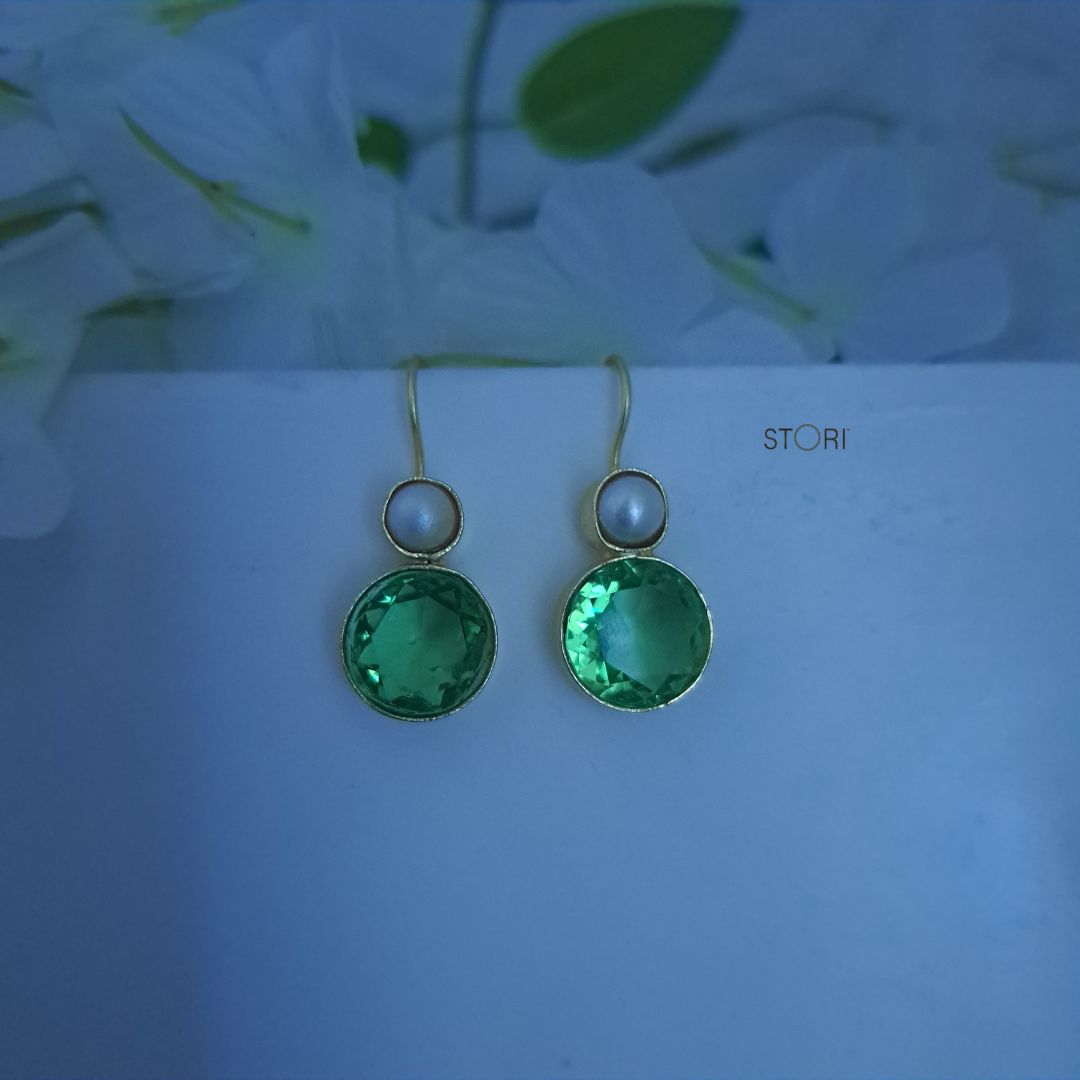 Zenaida Fresh Water Pearl & Stone Drop Earrings