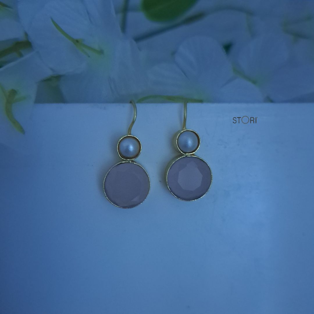 Zenaida Fresh Water Pearl & Stone Drop Earrings