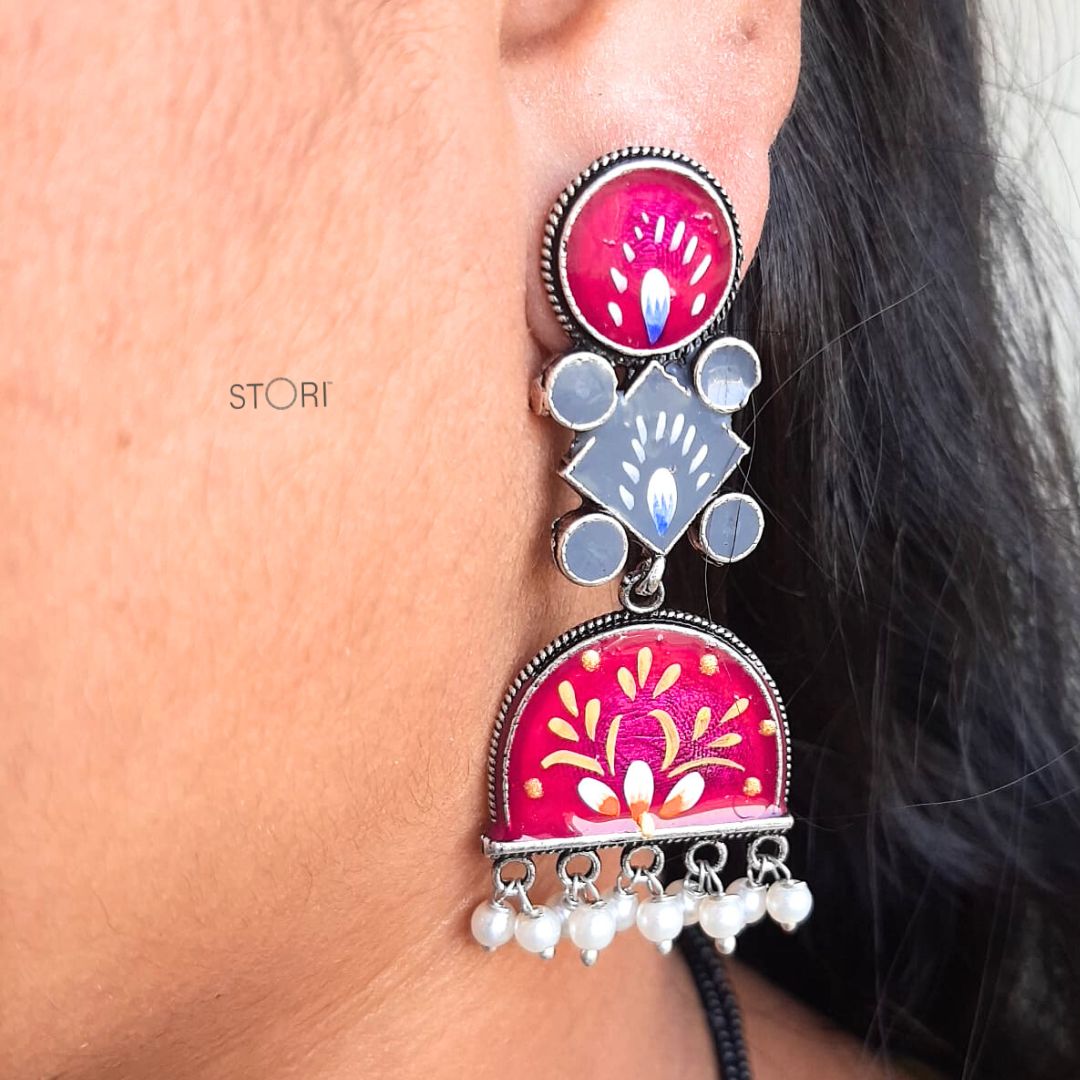 Sragavi Handcrafted Meenakari Earrings
