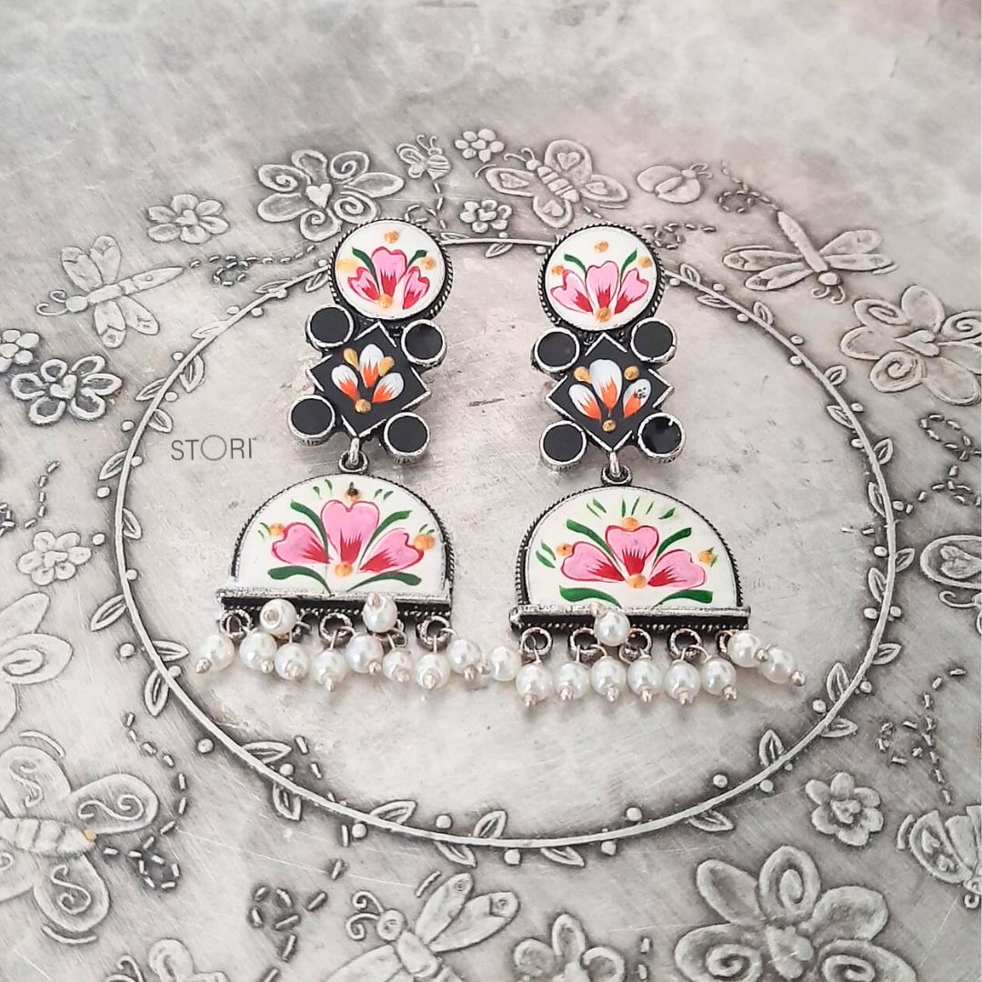 Sragavi Handcrafted Meenakari Earrings