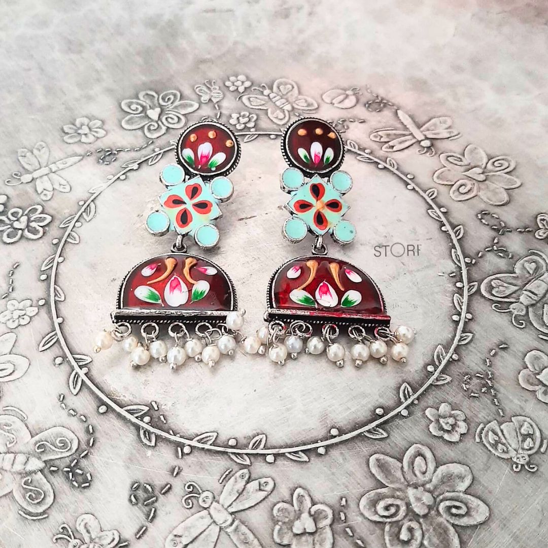 Sragavi Handcrafted Meenakari Earrings