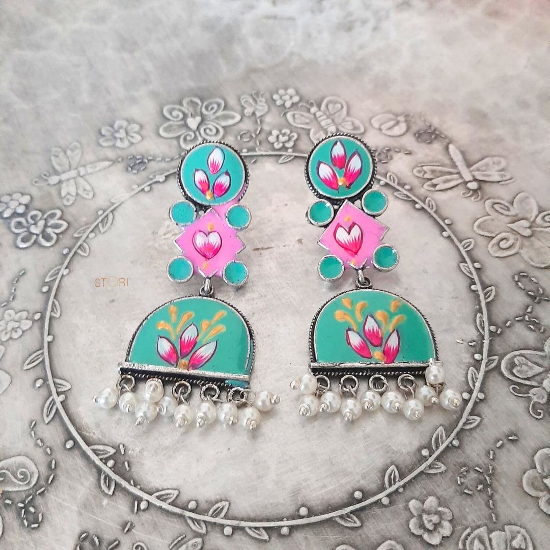 Sragavi Handcrafted Meenakari Earrings