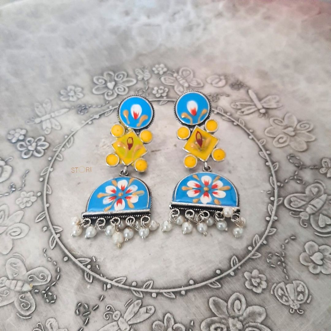 Sragavi Handcrafted Meenakari Earrings