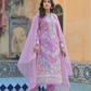  Purple Anarkali Suit Set With Organza Dupatta