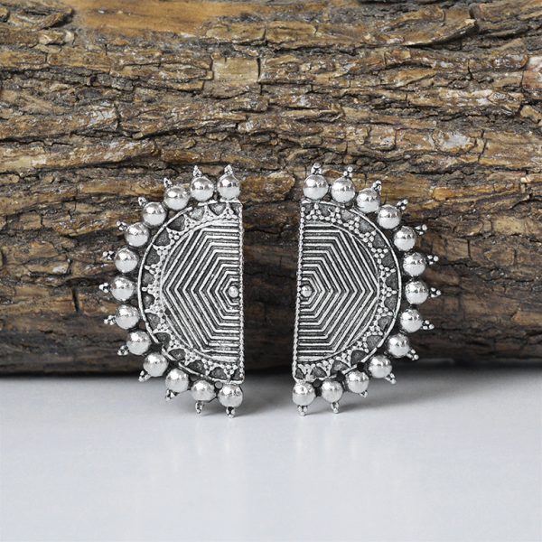 Semi Circle Oxidised Earrings