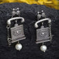 Vintage Telephone Handcrafted Silver Lookalike Earrings