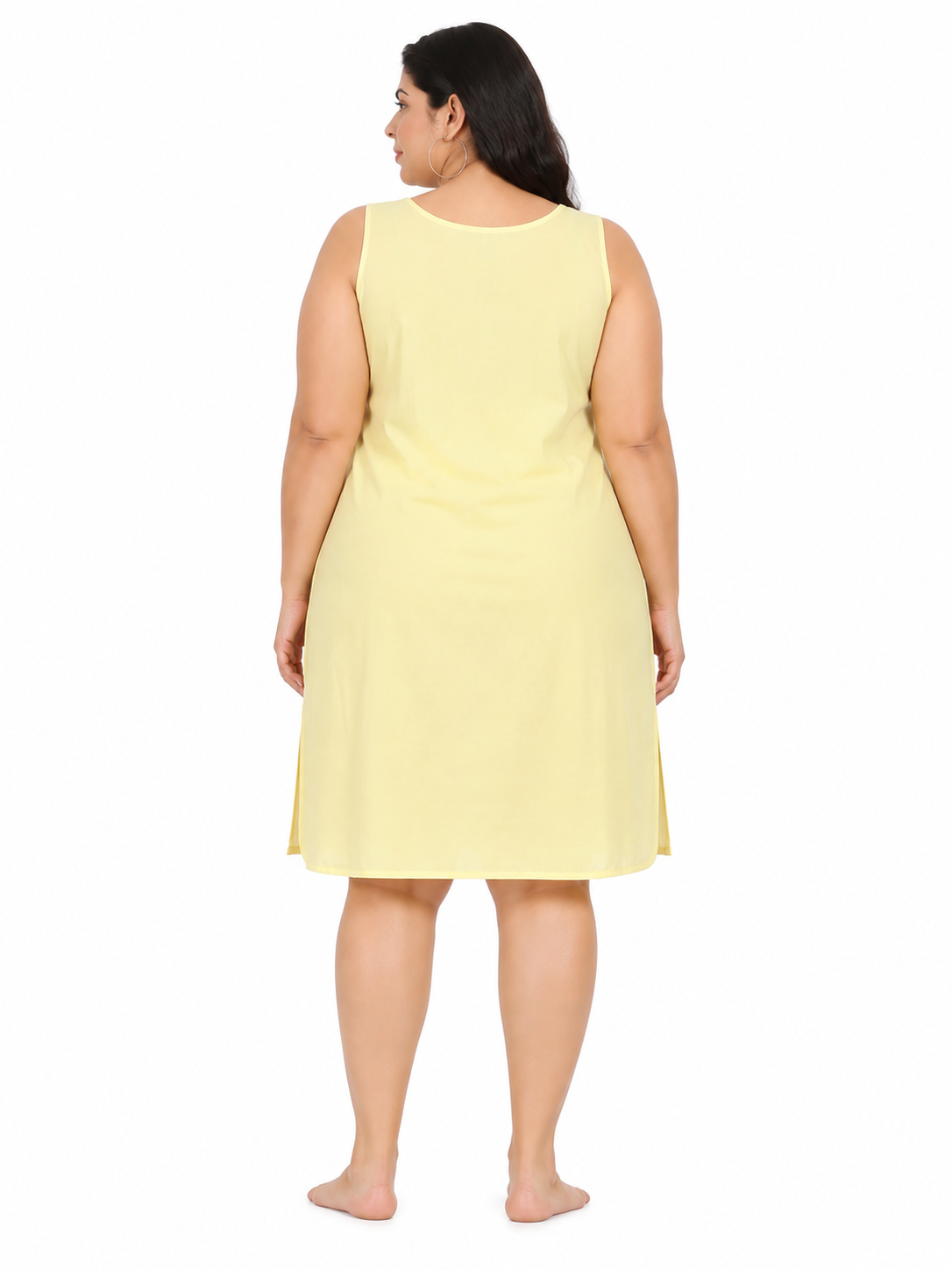 pale Yellow Cotton Long Inner Slip Plus Size1