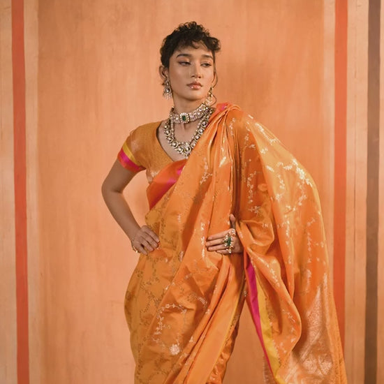 STORI Yellow Soft Silk Saree