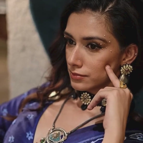 Buy Blue  Soft Silk Sarees Online-Story