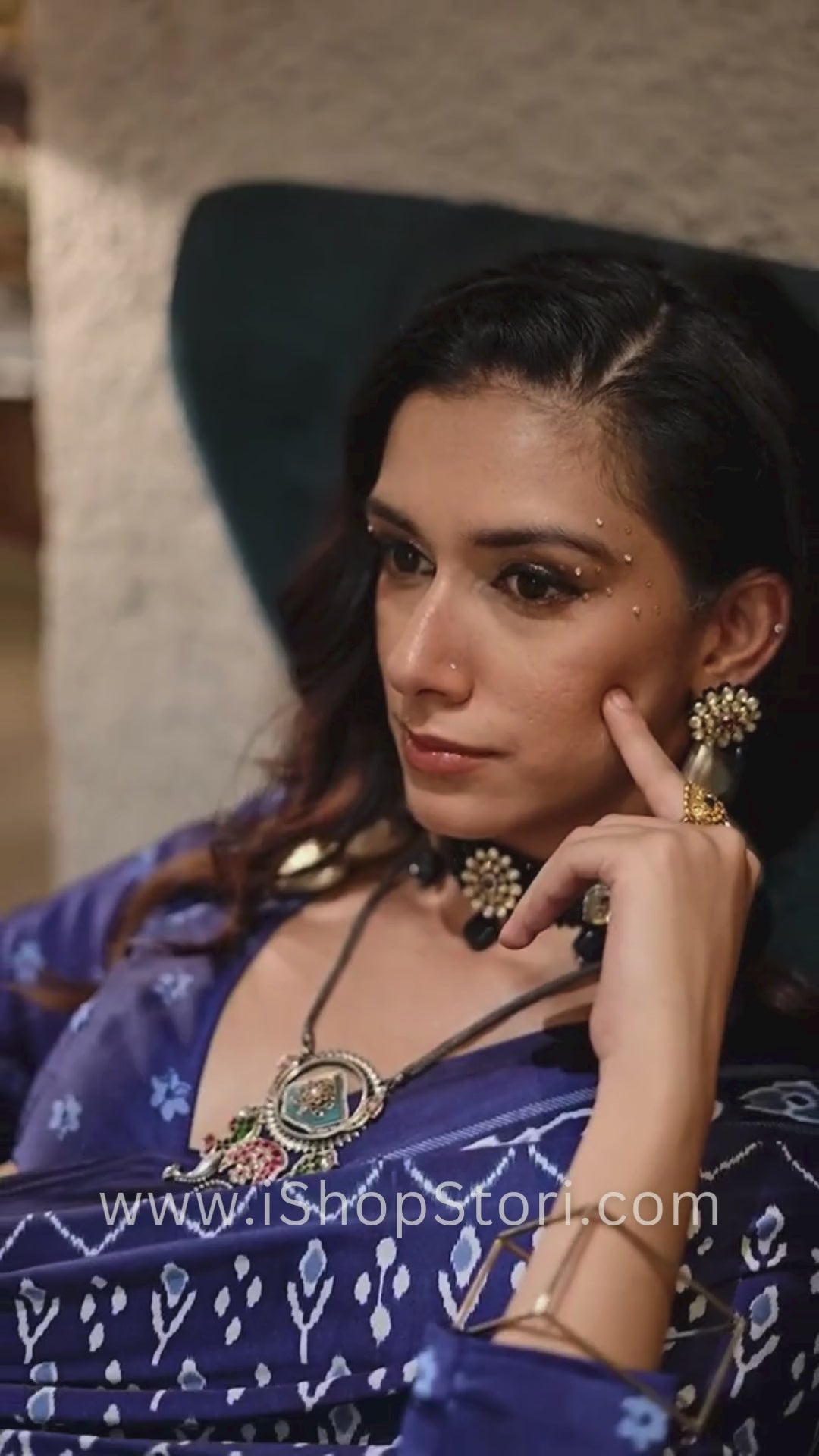 Buy Blue  Soft Silk Sarees Online-Story