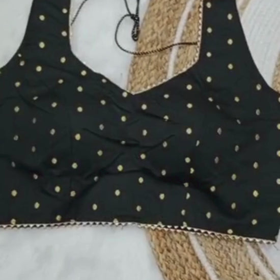 Brocade Woven Dots Tapeta Silk Blouse